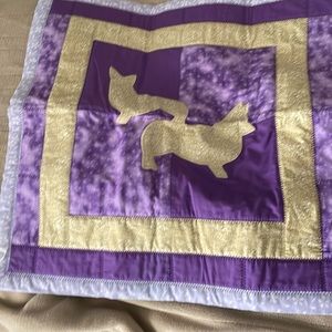 Corgi design, Quilt and pillow cover.